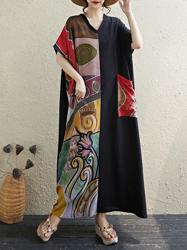 plus Size Women's Summer Cotton Linen V-Ne ort Sve Dr Long Home Wear Casual High Waist Geometric Splicing Skirt
plus Size Women's Summer Cotton Linen V-Ne ort Sve Dr Long Home Wear Casual High Waist Geometric Splicing Skirt