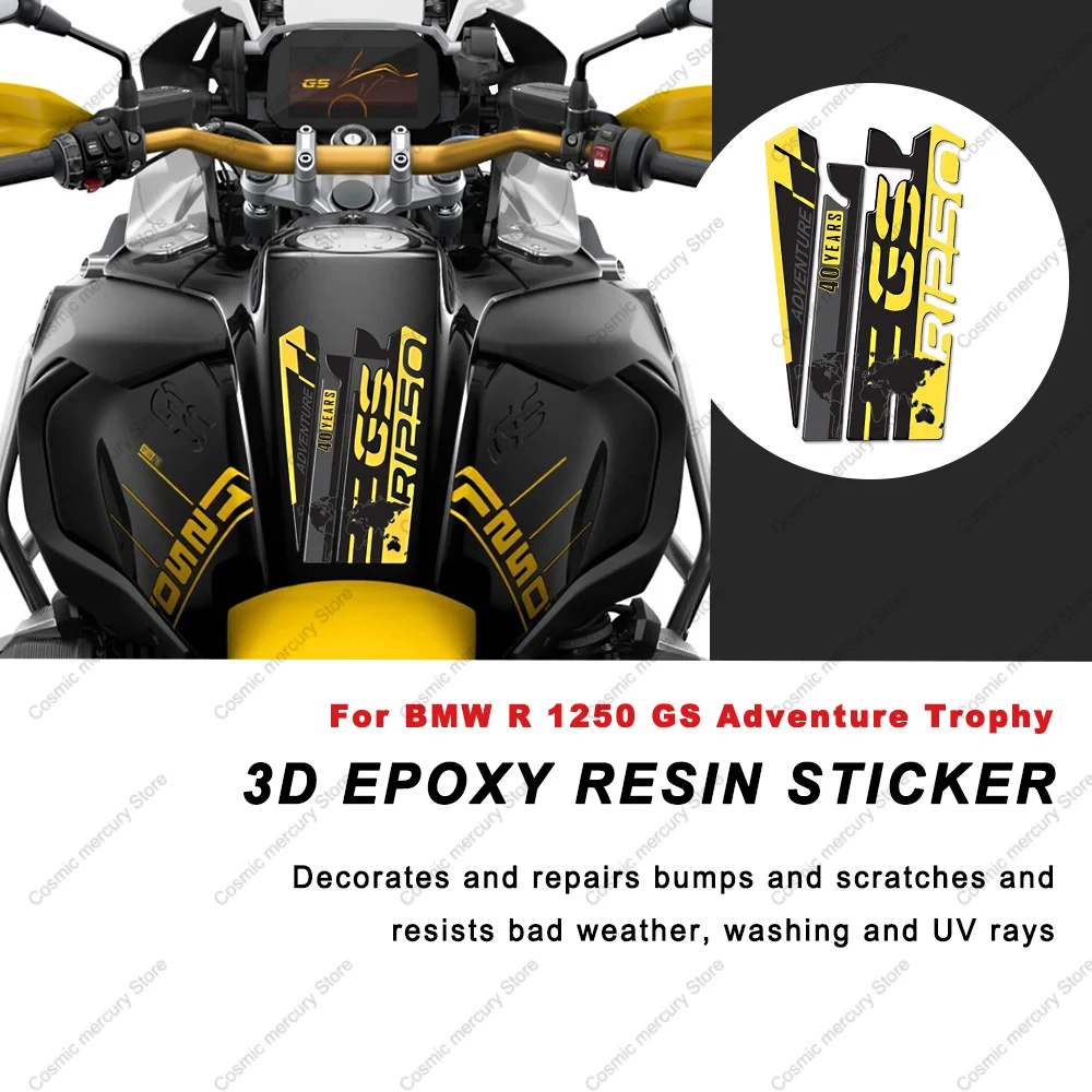 For BMW R1250GS R 1250 GS ADV Adventure 40 YEARS 2024 3D Epoxy Resin Protective Sticker Motorcycle Tank Pad Sticker
For BMW R1250GS R 1250 GS ADV Adventure 40 YEARS 2024 3D Epoxy Resin Protective Sticker Motorcycle Tank Pad Sticker