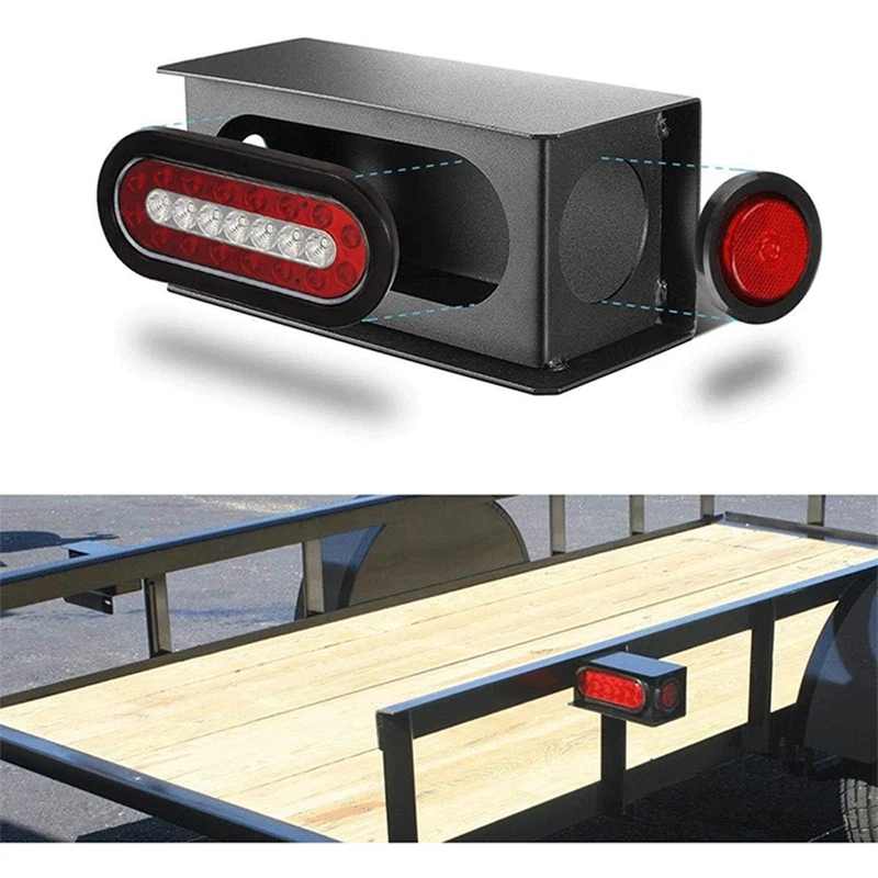 2Pcs Trailer Light Boxes Housing Set With 6Inch Oval LED Box Tail Lights With Reverse Side Marker Clearance Lights Box Set Kit
2Pcs Trailer Light Boxes Housing Set With 6Inch Oval LED Box Tail Lights With Reverse Side Marker Clearance Lights Box Set Kit