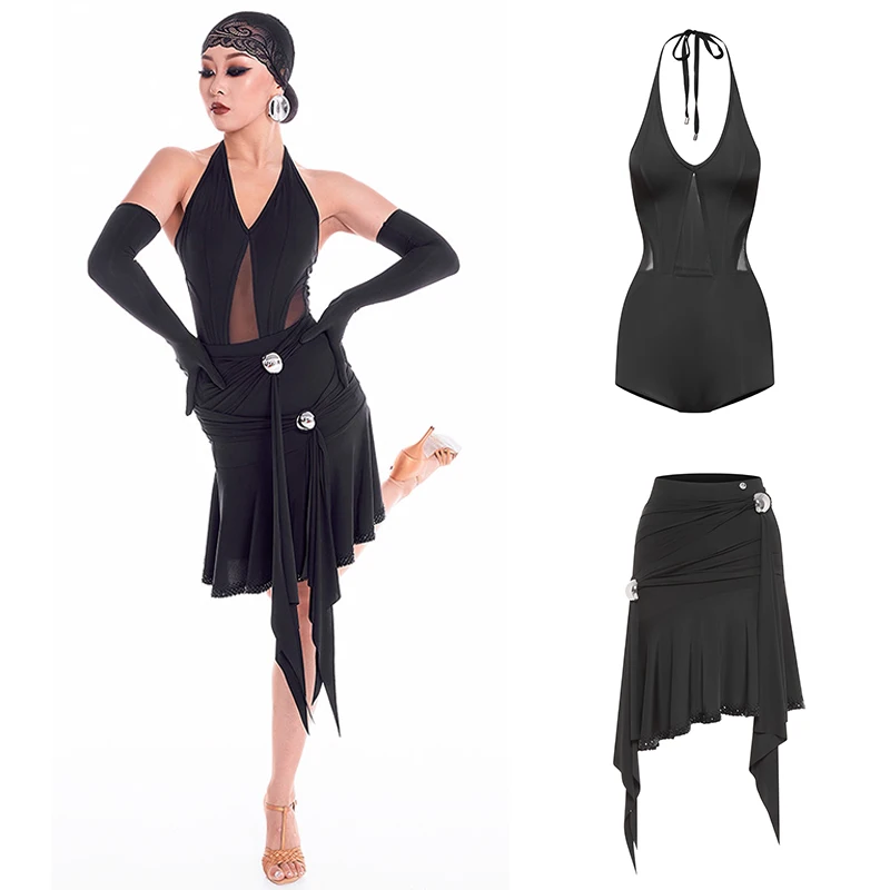 DUYQ Lady Outfits Latin Dance Dress Hanging Neck Top Irregular Skirt Chacha Rumba Latin Dress Performance Costumes Wear DN23438
DUYQ Lady Outfits Latin Dance Dress Hanging Neck Top Irregular Skirt Chacha Rumba Latin Dress Performance Costumes Wear DN23438