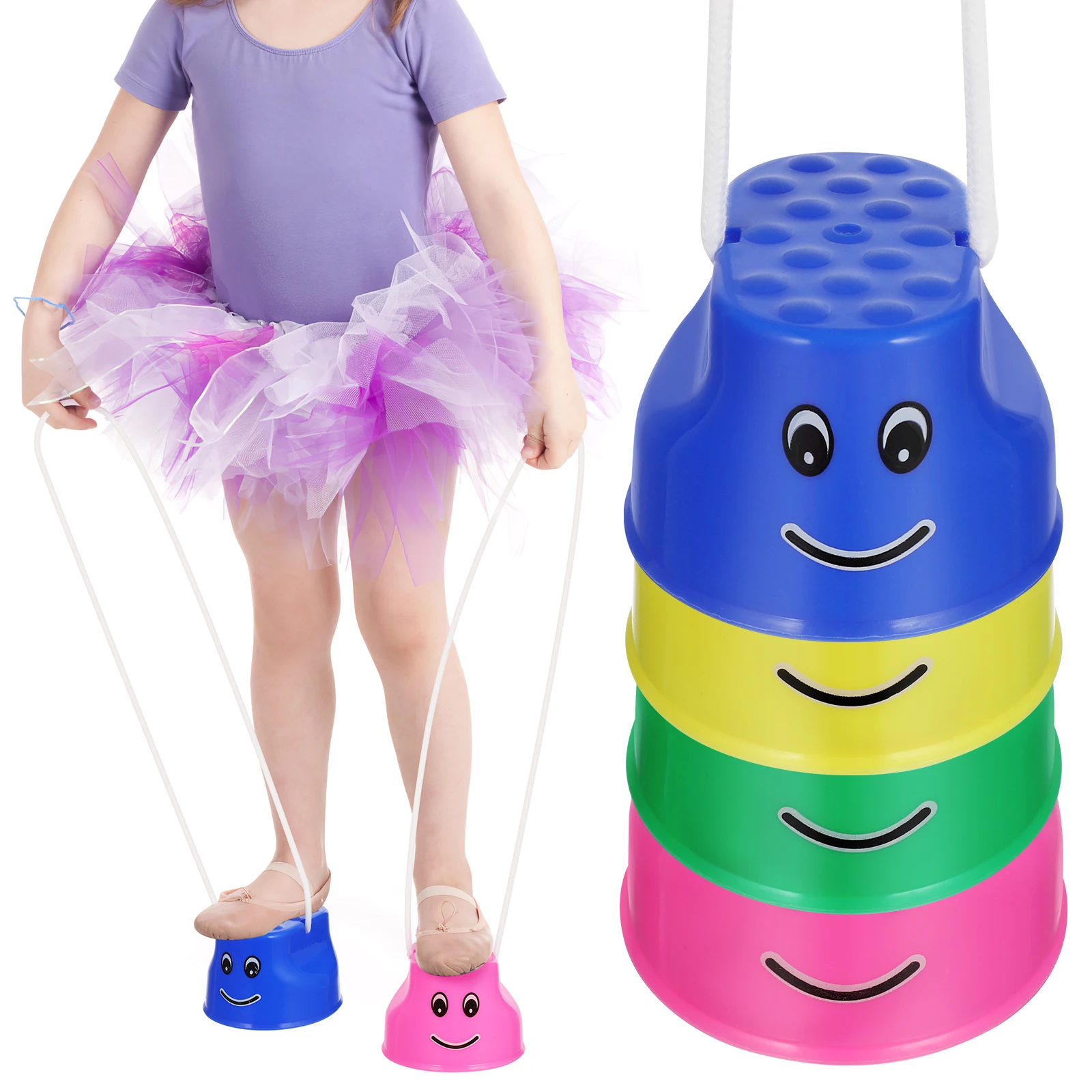 4Pcs Stilts Toys Durable Plastic Fun Outdoor Sports Balance Training Children Playground Garden Focus Ability Toy Gift
4Pcs Stilts Toys Durable Plastic Fun Outdoor Sports Balance Training Children Playground Garden Focus Ability Toy Gift