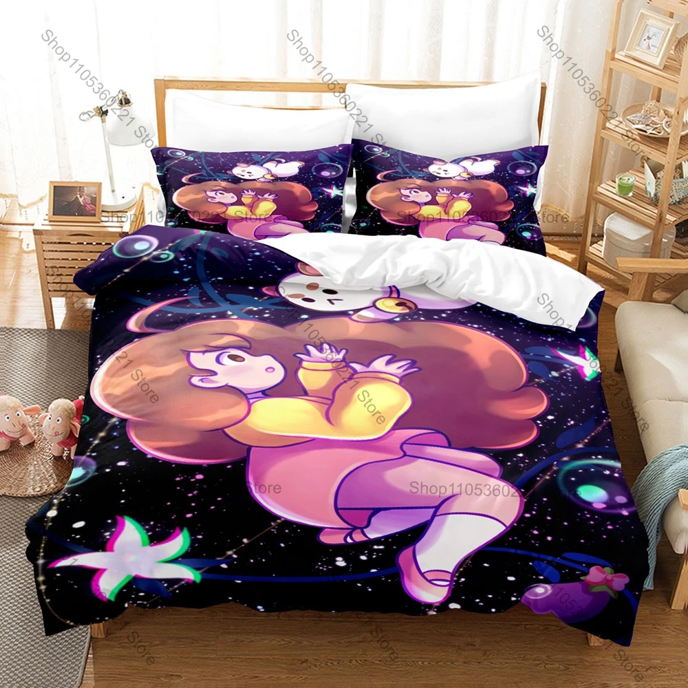 Whimsical Cartoon Bee And Puppycat Character Print Duvet Cover + 2 Pillowcases Soft Microfiber Kawaii Room Bedding
Whimsical Cartoon Bee And Puppycat Character Print Duvet Cover + 2 Pillowcases Soft Microfiber Kawaii Room Bedding