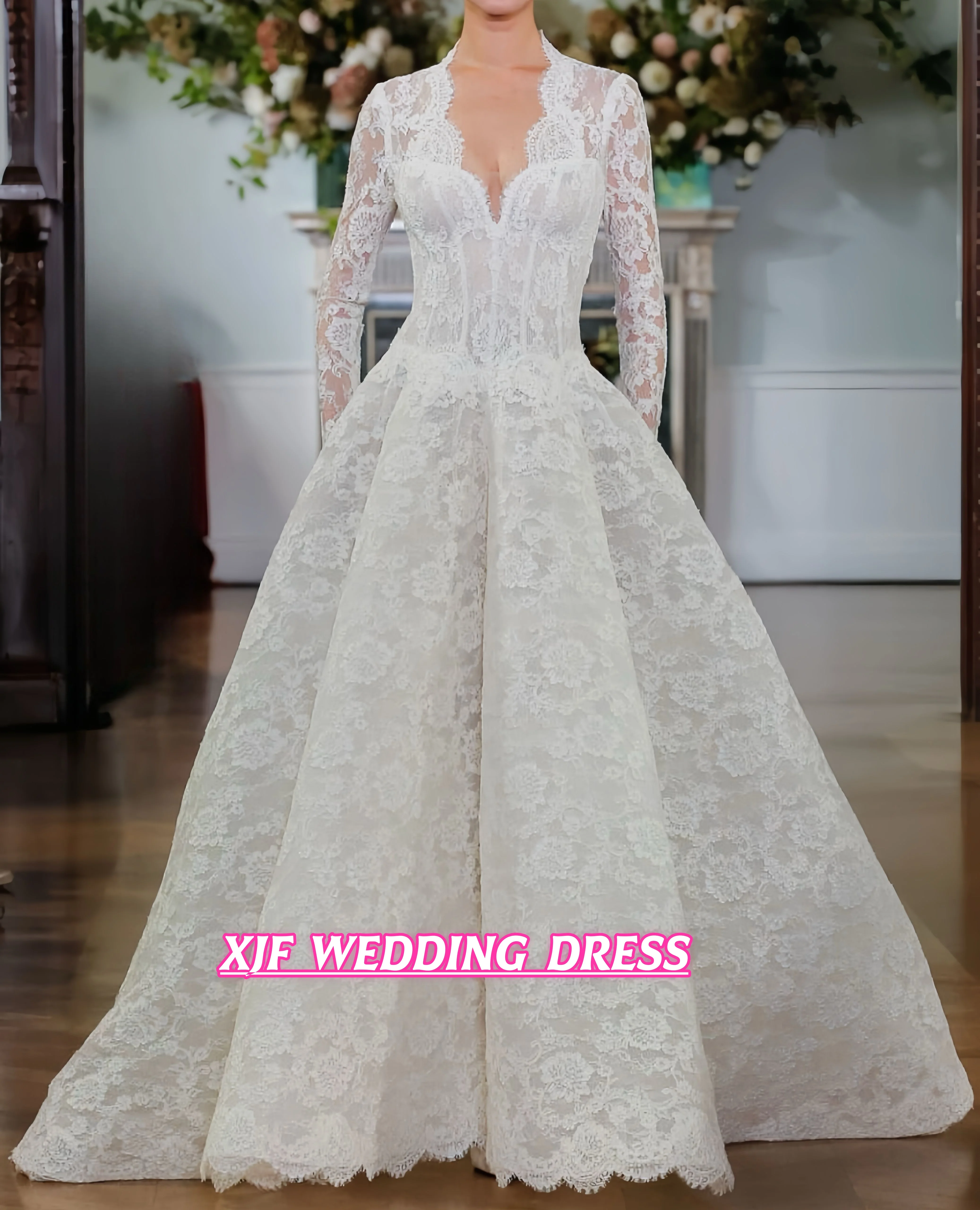 Customized wedding dress V-neck long sleeve A-LINE lace elegant robe de mariee wedding dress vestidos de novia
Customized wedding dress V-neck long sleeve A-LINE lace elegant robe de mariee wedding dress vestidos de novia