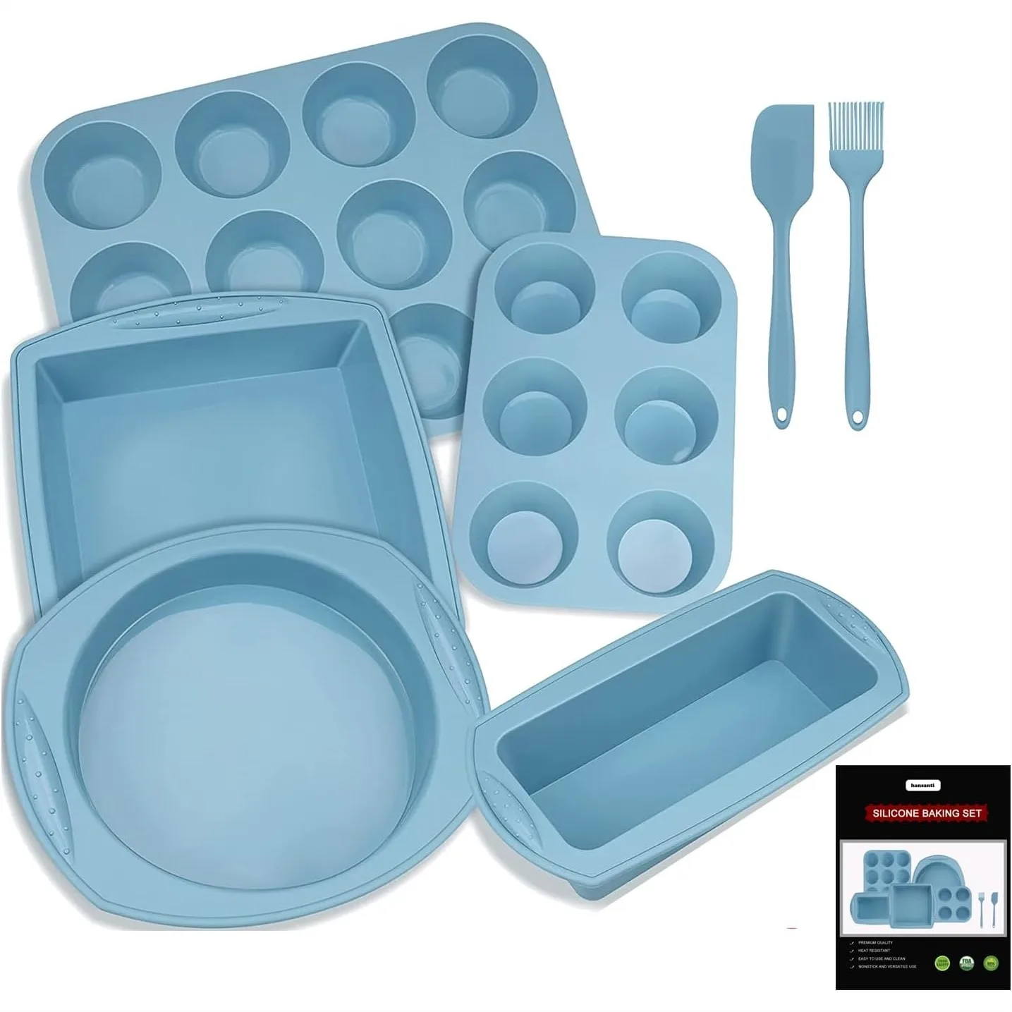 7in1 Silicone Bakeware Baking Set, BPA Free Nonstick Oven Pans Molds for Cakes Bread Muffins Pizza, Easy Release Kitchen Gift
7in1 Silicone Bakeware Baking Set, BPA Free Nonstick Oven Pans Molds for Cakes Bread Muffins Pizza, Easy Release Kitchen Gift