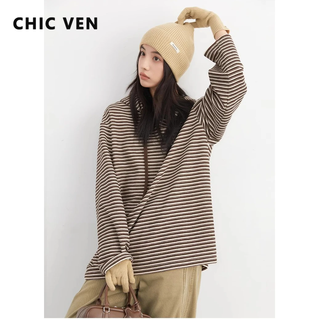 Женская рубашка CHIC VEN, свободная повседневная новая текстура, полосатая футболка с капюшоном и шнурком Oreo, женский топ с длинными рукавами, весна-осень 2025
Женская рубашка CHIC VEN, свободная повседневная новая текстура, полосатая футболка с капюшоном и шнурком Oreo, женский топ с длинными рукавами, весна-осень 2025