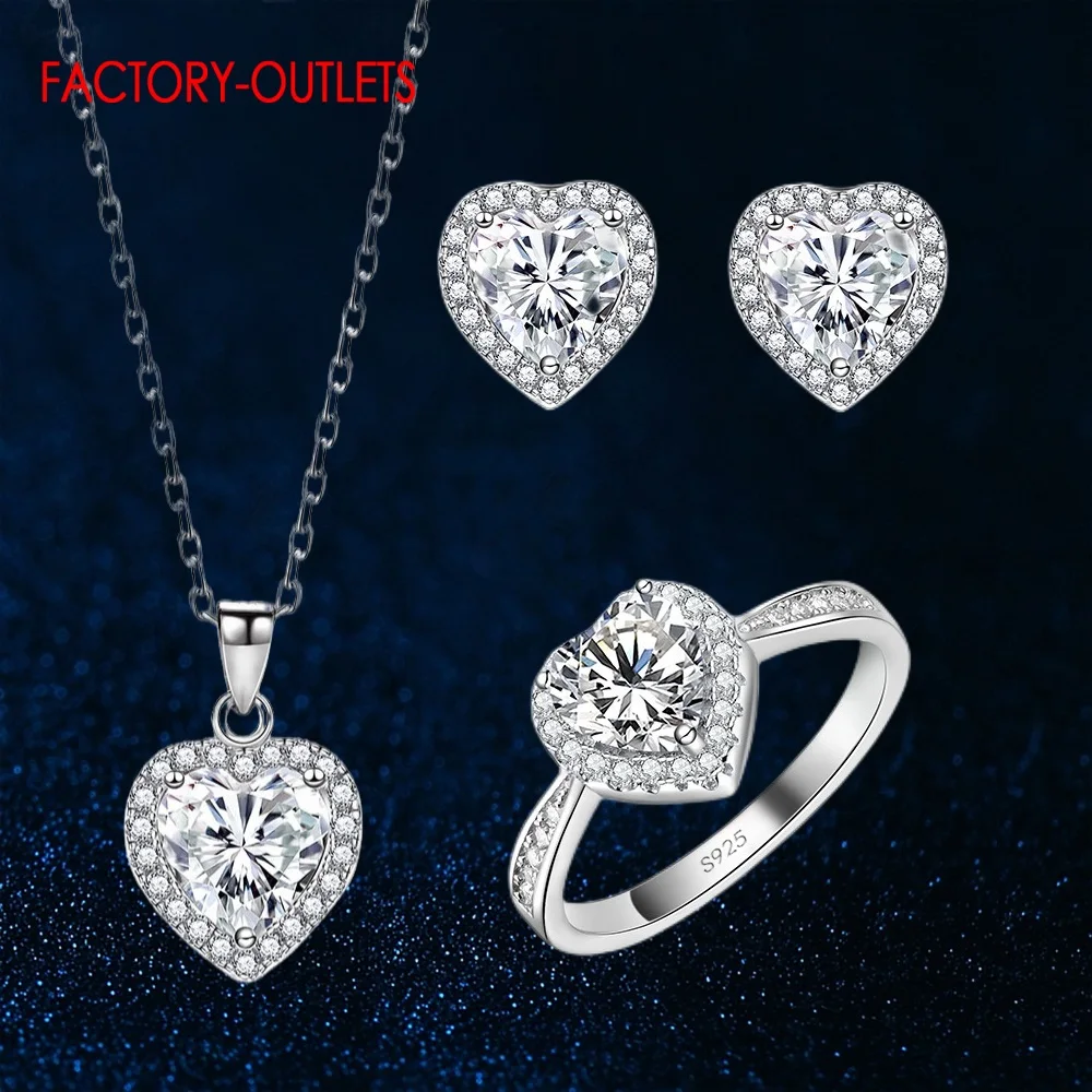 New Fashion Love Heart Pattern Female Wedding Jewelry Accessories Genuine 925 Sterling Silver Jewelry Sets For Girls
New Fashion Love Heart Pattern Female Wedding Jewelry Accessories Genuine 925 Sterling Silver Jewelry Sets For Girls
