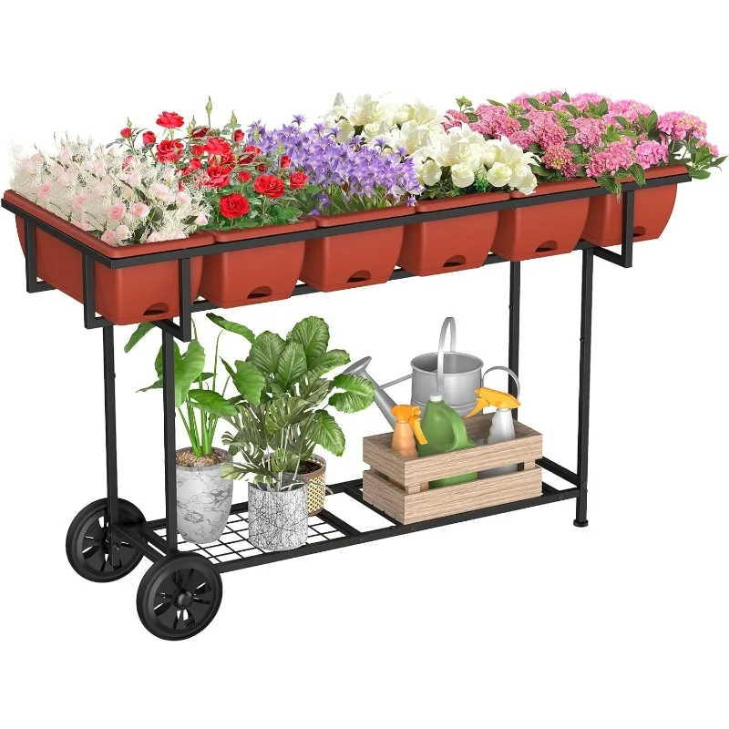 Elevated Garden Bed with Wheels Outdoor 42x17x30in Elevated Raised Planter Box Stand 6 Pocket Herb Garden Planter with Sto
Elevated Garden Bed with Wheels Outdoor 42x17x30in Elevated Raised Planter Box Stand 6 Pocket Herb Garden Planter with Sto