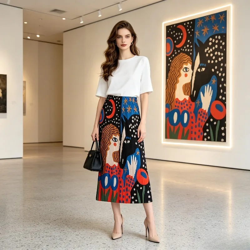 Miyake Pleated Original Skirt Elastic Waist Pleated Design Print Women's Fashion 2026 Summer New Mid-Length Skirt Casual Pleat
Miyake Pleated Original Skirt Elastic Waist Pleated Design Print Women's Fashion 2026 Summer New Mid-Length Skirt Casual Pleat