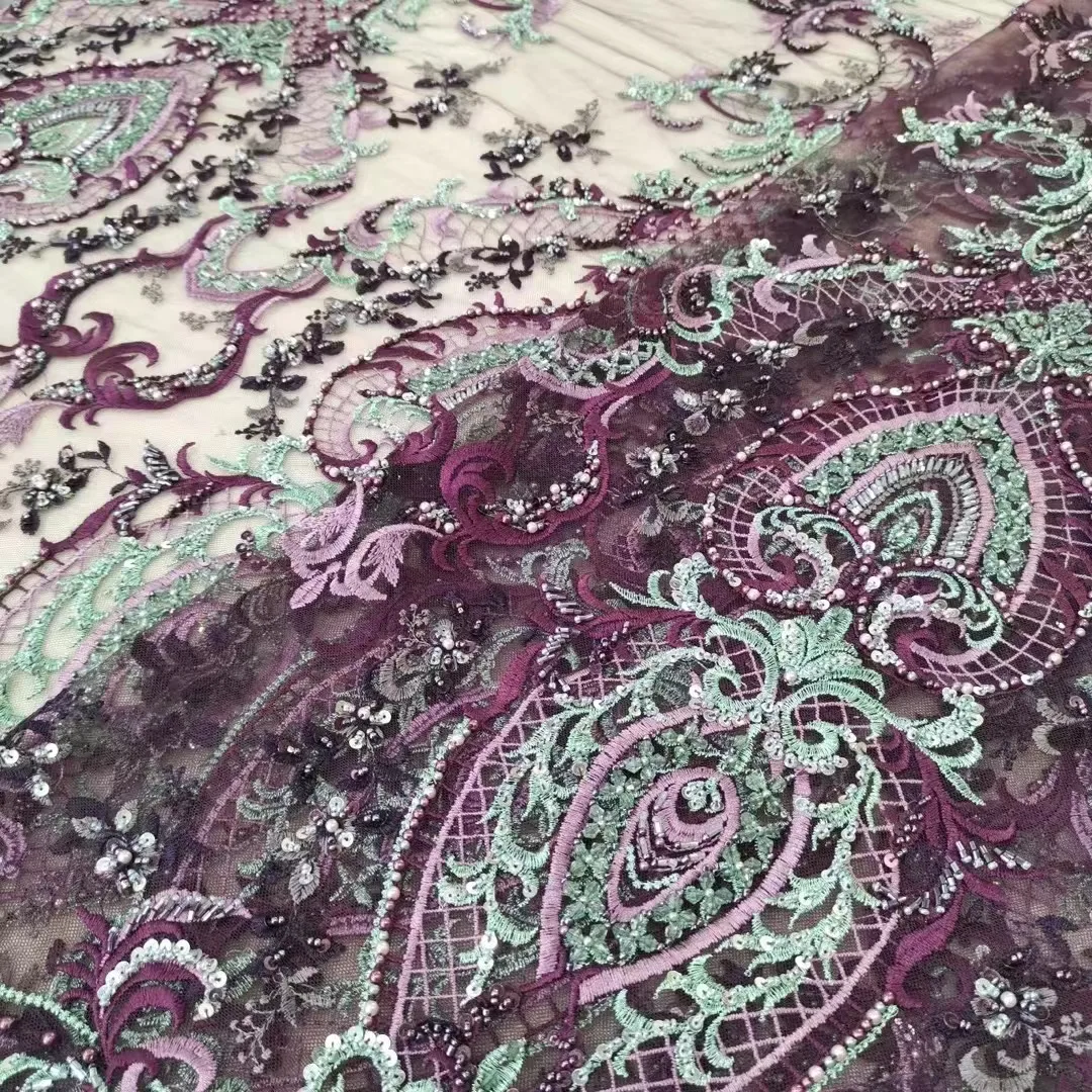 Luxury bead lace handmade embroidery French wedding dress latest Nigeria African lace embroidery good price Evening dress fabric
Luxury bead lace handmade embroidery French wedding dress latest Nigeria African lace embroidery good price Evening dress fabric