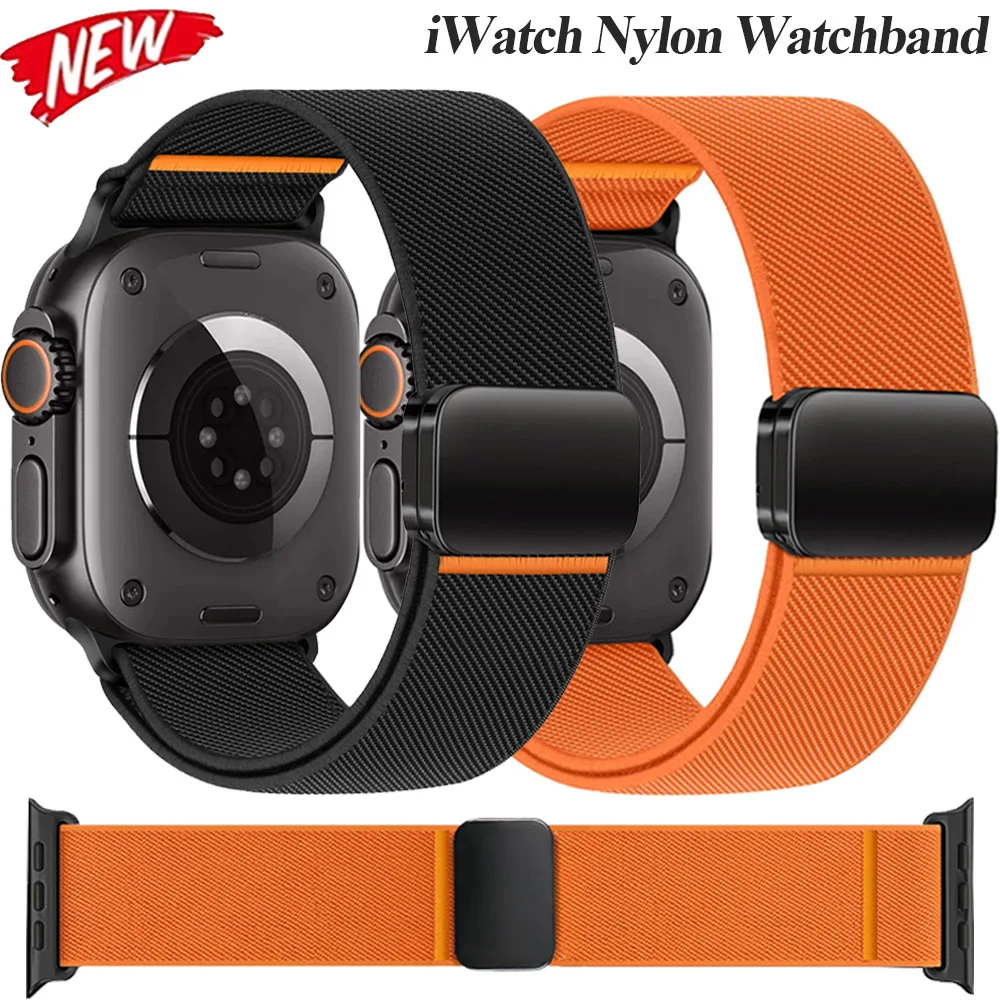 Nylon Loop Strap For Apple Watch Ultra 3/2/1 49mm 11 10 46mm 42mm Magnetic Bracelet iWatch 9 8 7 6 5 4 SE 45mm 44mm 41/40mm Band
Nylon Loop Strap For Apple Watch Ultra 3/2/1 49mm 11 10 46mm 42mm Magnetic Bracelet iWatch 9 8 7 6 5 4 SE 45mm 44mm 41/40mm Band