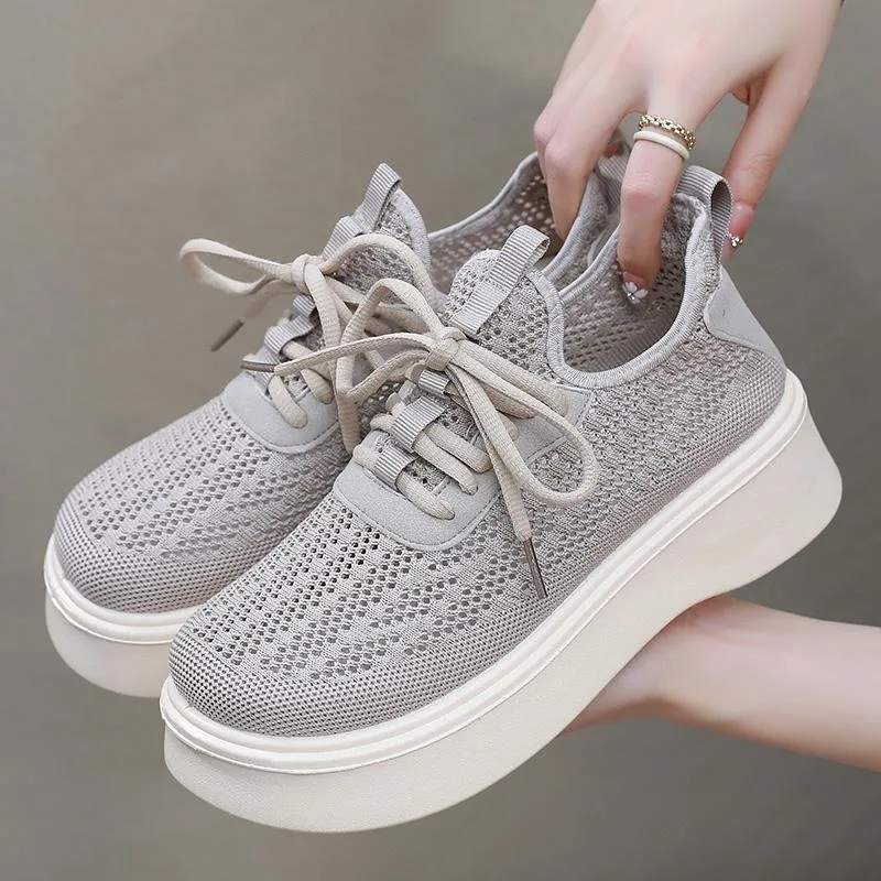 Womens Mesh Shoes Breathable Casual Shoes Fashion Thick-Soled Sneakers for Women Lace Up Platform Vulcanized Shoes Zapatos Mujer
Womens Mesh Shoes Breathable Casual Shoes Fashion Thick-Soled Sneakers for Women Lace Up Platform Vulcanized Shoes Zapatos Mujer