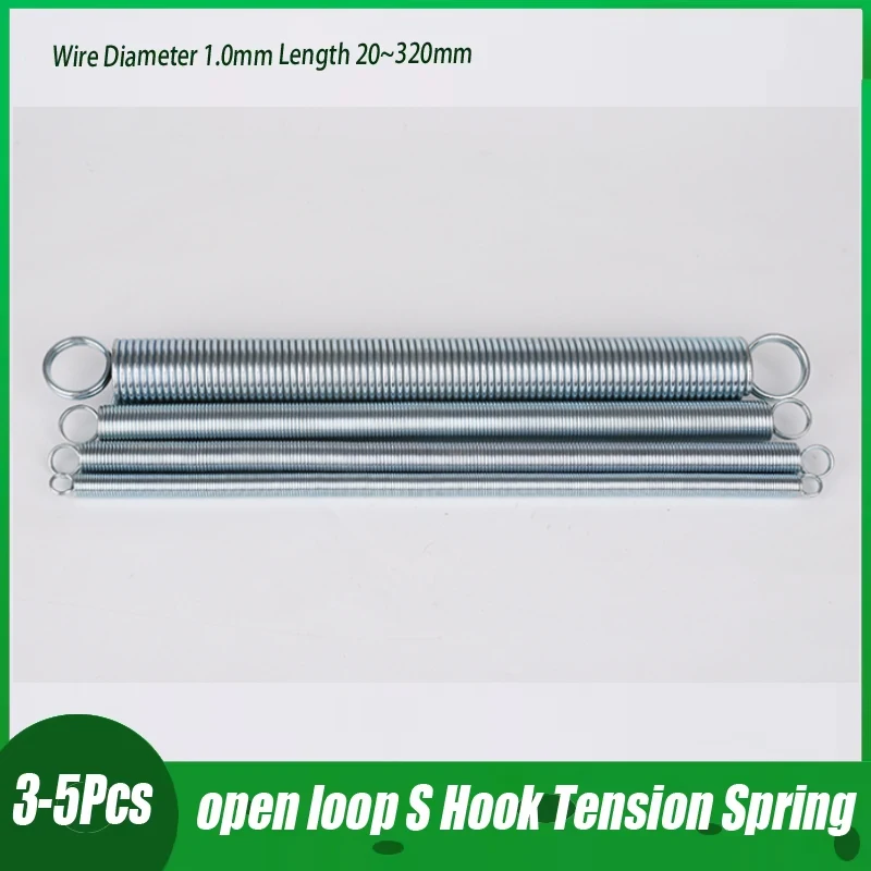 3~5 Stainless Steel Open S Hook Tension Spring Tensile Springs Galvanized Stretching Spring Wire Diameter 1.0mm Length 20~320mm
3~5 Stainless Steel Open S Hook Tension Spring Tensile Springs Galvanized Stretching Spring Wire Diameter 1.0mm Length 20~320mm