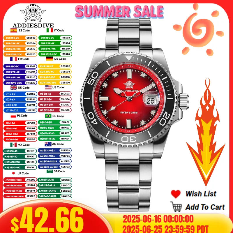 ADDIESDIVE Luxury Fashion Men Clock 200m Waterproof Luminous Stainless Steel Luminous Quartz Watches Ceramic Bezel Reloj hombre
ADDIESDIVE Luxury Fashion Men Clock 200m Waterproof Luminous Stainless Steel Luminous Quartz Watches Ceramic Bezel Reloj hombre