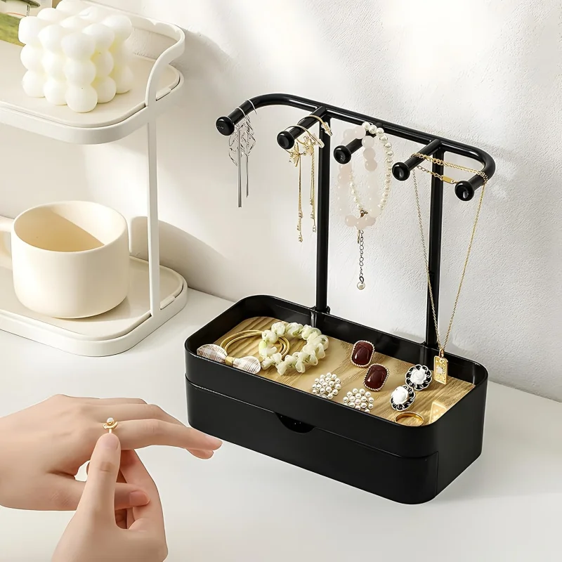 Double-layer Jewelry Storage Rack, Necklace Display Stand With Wooden Tray, Jewelry Hooks, Delicate And Portable For Home Use
Double-layer Jewelry Storage Rack, Necklace Display Stand With Wooden Tray, Jewelry Hooks, Delicate And Portable For Home Use