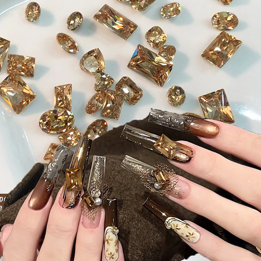 10Pcs Champagne Colored Mixed Shape Zircon Nail Art Rhinestone 3D Shiny Pointed Bottom Zircon Nail Diamond DIY Nail Crystal
10Pcs Champagne Colored Mixed Shape Zircon Nail Art Rhinestone 3D Shiny Pointed Bottom Zircon Nail Diamond DIY Nail Crystal