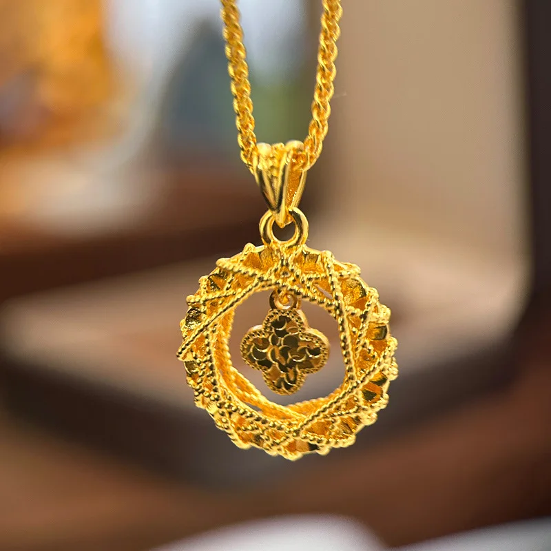 Luxury 24K 9999 Pure Gold real gold Women's Clover Dreamnet Pendant Necklace
Luxury 24K 9999 Pure Gold real gold Women's Clover Dreamnet Pendant Necklace