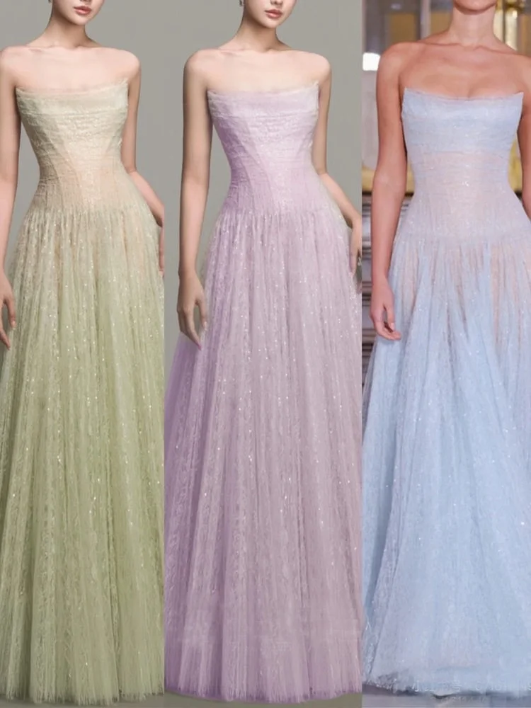 Princess Style Fairy Dress Sequin Lace Tulle Fishbone Strapless Long Dress Summer Season Ladies Outdoor Travel Casual Dress
Princess Style Fairy Dress Sequin Lace Tulle Fishbone Strapless Long Dress Summer Season Ladies Outdoor Travel Casual Dress