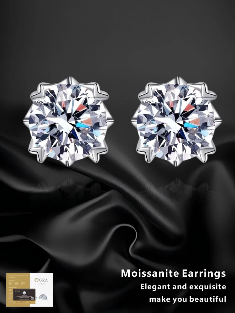 Silver earrings jewelry GRA Moissanite 925 sterling silver Exquisite and Small Screws Light luxury Earrings for Women Piercing
Silver earrings jewelry GRA Moissanite 925 sterling silver Exquisite and Small Screws Light luxury Earrings for Women Piercing