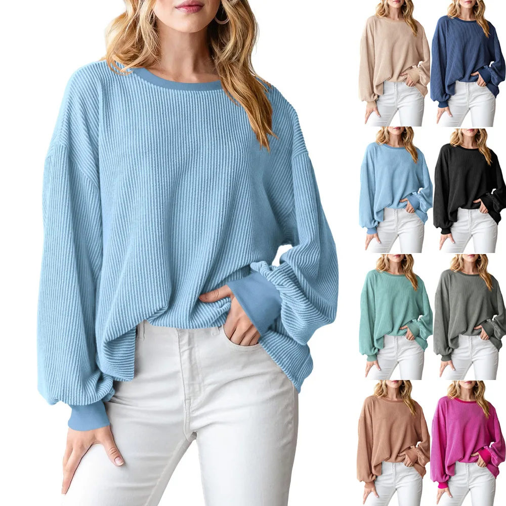Y2K Women's Long Sleeve T-Shirt Autumn Fashion Top Casual Loose Crew Neck Pullover Sweatshirt Ribbed Long Sleeve Top
Y2K Women's Long Sleeve T-Shirt Autumn Fashion Top Casual Loose Crew Neck Pullover Sweatshirt Ribbed Long Sleeve Top