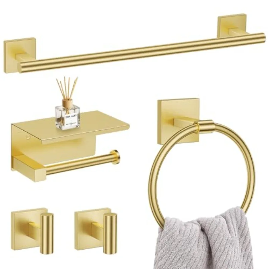 5 Pieces Bathroom Hardware Set SUS304 Stainless Steel Bathroom Accessories Set 23.6 Inch Towel Bar Toilet Paper Holder with She
5 Pieces Bathroom Hardware Set SUS304 Stainless Steel Bathroom Accessories Set 23.6 Inch Towel Bar Toilet Paper Holder with She
