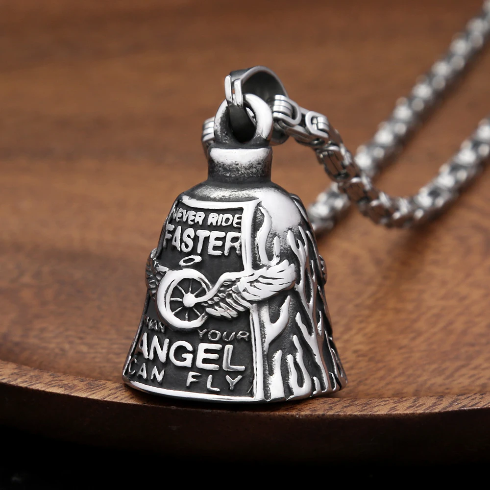 Retro Fashion Motorcycle Bell Pendant Necklace For Men 316L Stainless Steel Punk Trend Lucky Amulet Jewelry Gifts Dropshipping
Retro Fashion Motorcycle Bell Pendant Necklace For Men 316L Stainless Steel Punk Trend Lucky Amulet Jewelry Gifts Dropshipping