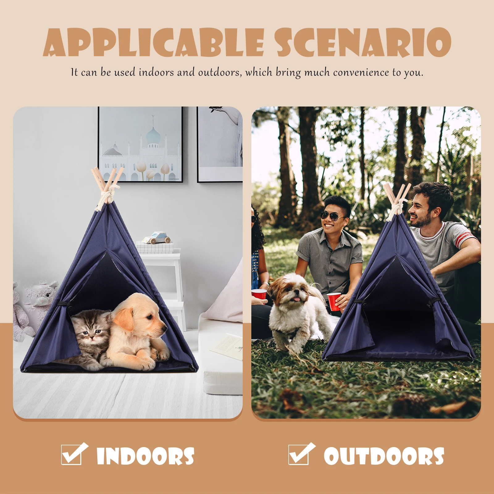 Waterproof Pet Tent Dog Teepee Oxford Cloth House for Indoor Outdoor Large Cat Bed Small Dog Animal Removable Design Easy 
Waterproof Pet Tent Dog Teepee Oxford Cloth House for Indoor Outdoor Large Cat Bed Small Dog Animal Removable Design Easy