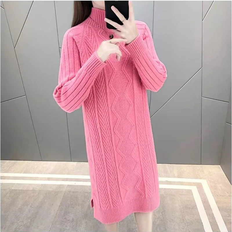 Chic Long Pullover Sweater Dress Women's Outer Wear Spring Autumn Explosions Foreign Inner Sweater Medium Long Warm Base Shirt
Chic Long Pullover Sweater Dress Women's Outer Wear Spring Autumn Explosions Foreign Inner Sweater Medium Long Warm Base Shirt