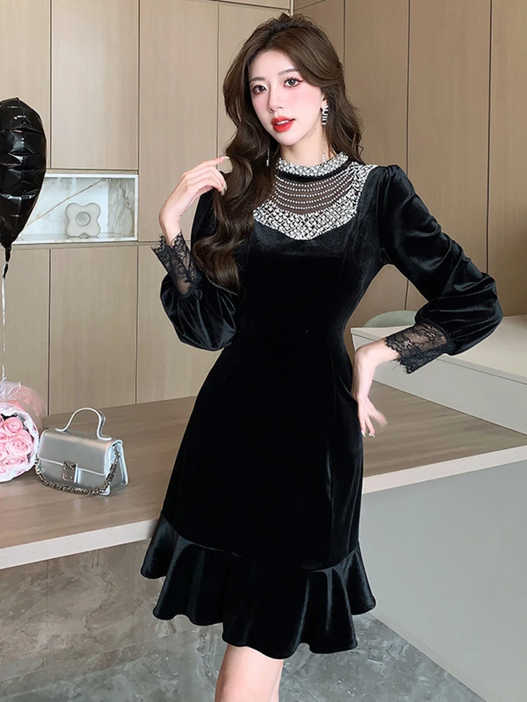 Модные женские бархатные черные короткие платья-годе, женская одежда, элегантное винтажное облегающее мини-платье с рукавами-фонариками, женские платья
Модные женские бархатные черные короткие платья-годе, женская одежда, элегантное винтажное облегающее мини-платье с рукавами-фонариками, женские платья