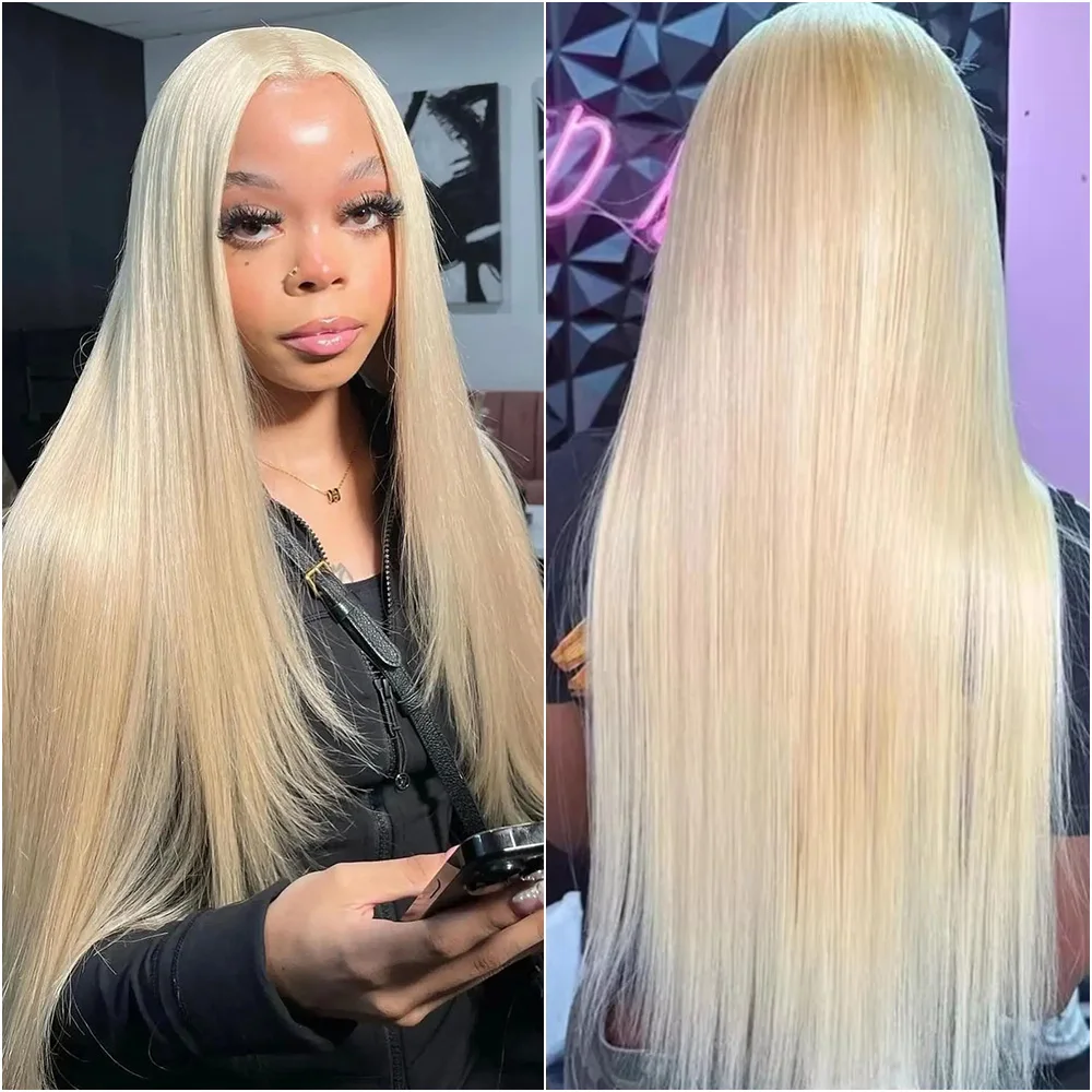 200 Density Straight 613 Honey Blonde Lace Front Human Hair Wig 13x6 HD Transparent Lace Frontal Wigs For Women Brazilian 
200 Density Straight 613 Honey Blonde Lace Front Human Hair Wig 13x6 HD Transparent Lace Frontal Wigs For Women Brazilian