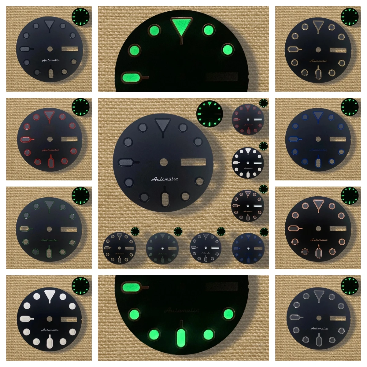 28.5mm high-quality SKX007 SS logo NH36 dial suitable for NH36 movement green night light NH35 watch accessories watch maintenan 
28.5mm high-quality SKX007 SS logo NH36 dial suitable for NH36 movement green night light NH35 watch accessories watch maintenan