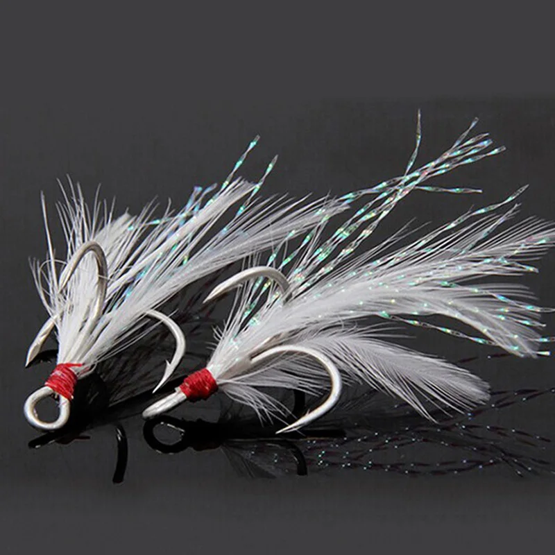 50Pcs/Lot Fish Hook Red Fishing Triple Hook With Feather Fishing Tackle High Carbon Steel Hooks
50Pcs/Lot Fish Hook Red Fishing Triple Hook With Feather Fishing Tackle High Carbon Steel Hooks