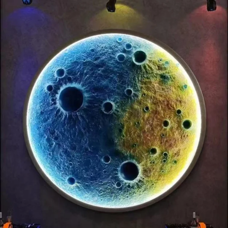 Modern LED Lighting Painting Circular Moon Lamp Entrance Corridor Wall Hanging for Master Bedroom Motif Lights for Christmas
Modern LED Lighting Painting Circular Moon Lamp Entrance Corridor Wall Hanging for Master Bedroom Motif Lights for Christmas