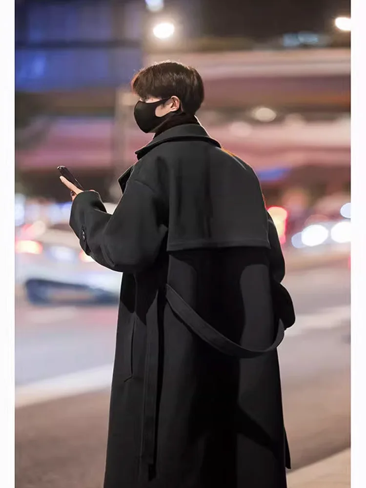 Bla Over-Knee Thiened Winter Men's Woolen Coat Long Sle Korean Sle Quilted Woolen Windbreaker Outerwear for Youth
Bla Over-Knee Thiened Winter Men's Woolen Coat Long Sle Korean Sle Quilted Woolen Windbreaker Outerwear for Youth