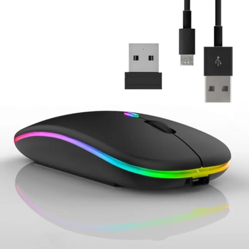 Bluetooth wireless mouse rechargeable portable wireless mouse, vertical mouse with 7color backlight computer 3DPI USB receiver
Bluetooth wireless mouse rechargeable portable wireless mouse, vertical mouse with 7color backlight computer 3DPI USB receiver