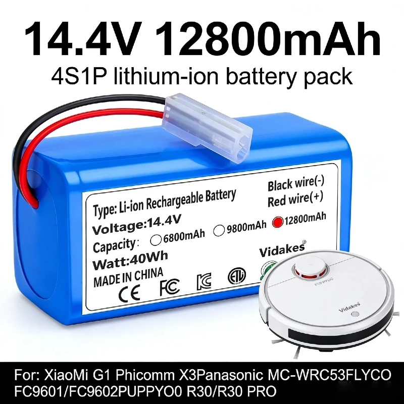 6800mAh 14.4V Rechargeable Battery for Xiaomi Mi G1 MJSTG1 Robot Vacuum Cleaner High Performance Replacement Parts
6800mAh 14.4V Rechargeable Battery for Xiaomi Mi G1 MJSTG1 Robot Vacuum Cleaner High Performance Replacement Parts