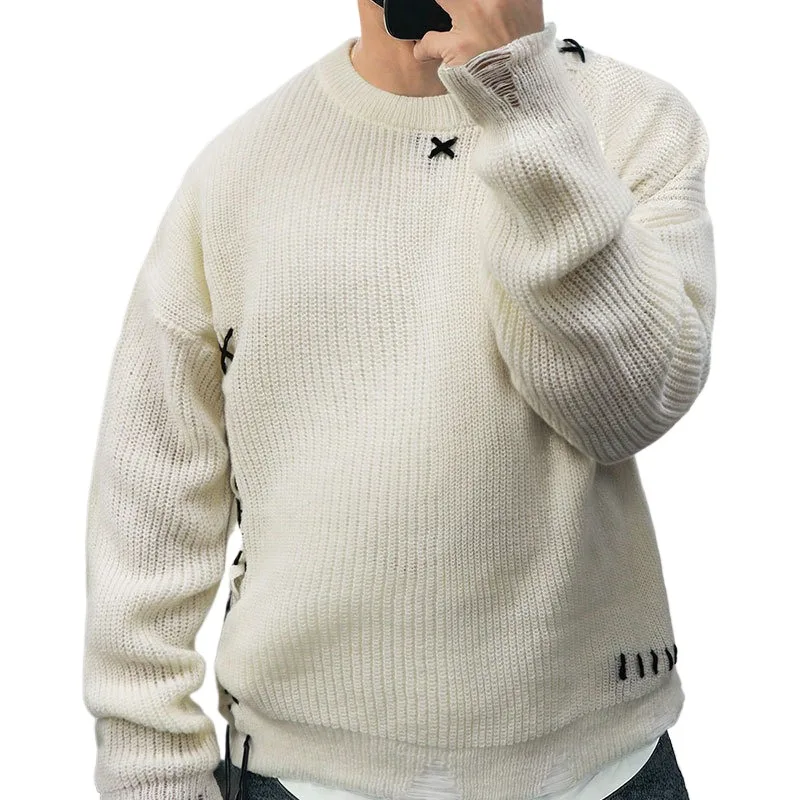 Мужской рваный свитер в стиле хип-хоп High Street, модная уличная одежда, потертый вязаный джемпер Y2K для мужчин, пуловер, трикотаж, топы
Мужской рваный свитер в стиле хип-хоп High Street, модная уличная одежда, потертый вязаный джемпер Y2K для мужчин, пуловер, трикотаж, топы