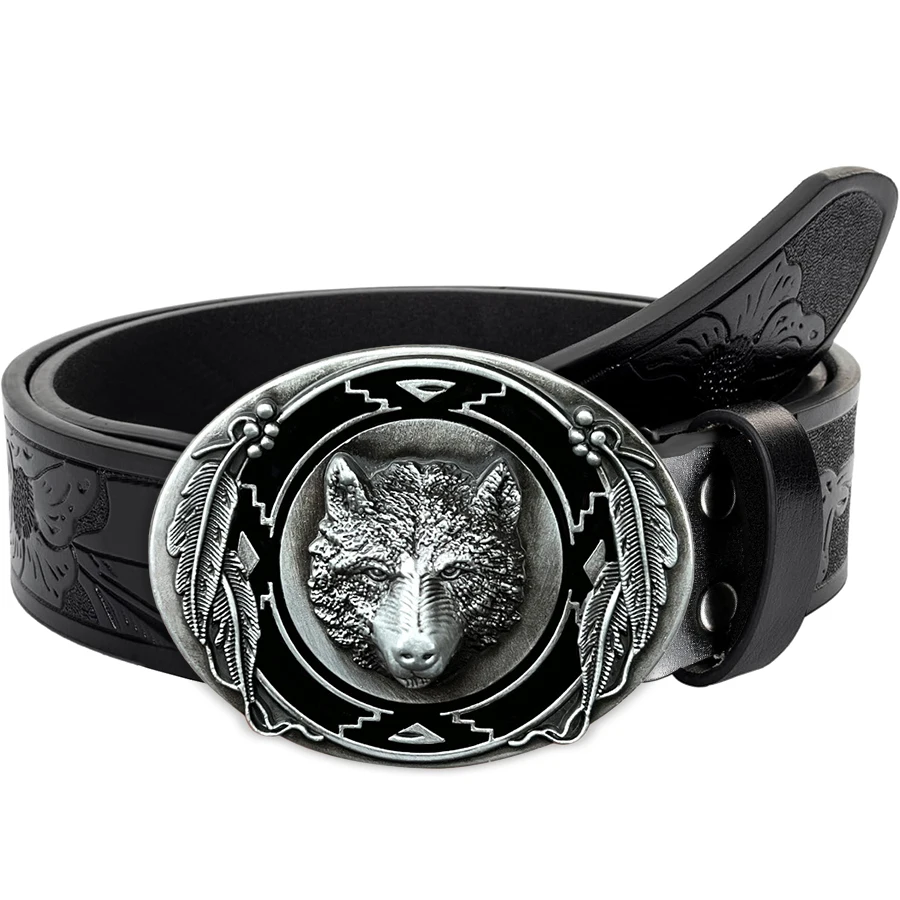 1pc men's Western style belt, wolf head, carved floral patterns and long horn decorations, retro style, great Valentine's Day gi
1pc men's Western style belt, wolf head, carved floral patterns and long horn decorations, retro style, great Valentine's Day gi