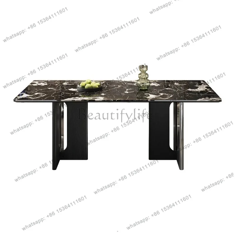 Italian minimalist marble dining table simple modern black rose dining table rectangular light luxury
Italian minimalist marble dining table simple modern black rose dining table rectangular light luxury