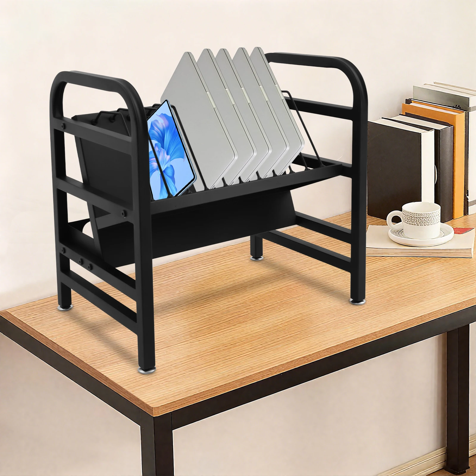 Tablets and Laptop Computers Open Charging Station, Tablet Computers Charging & Storage Rack, 12-Slot Storage Rack for IPads