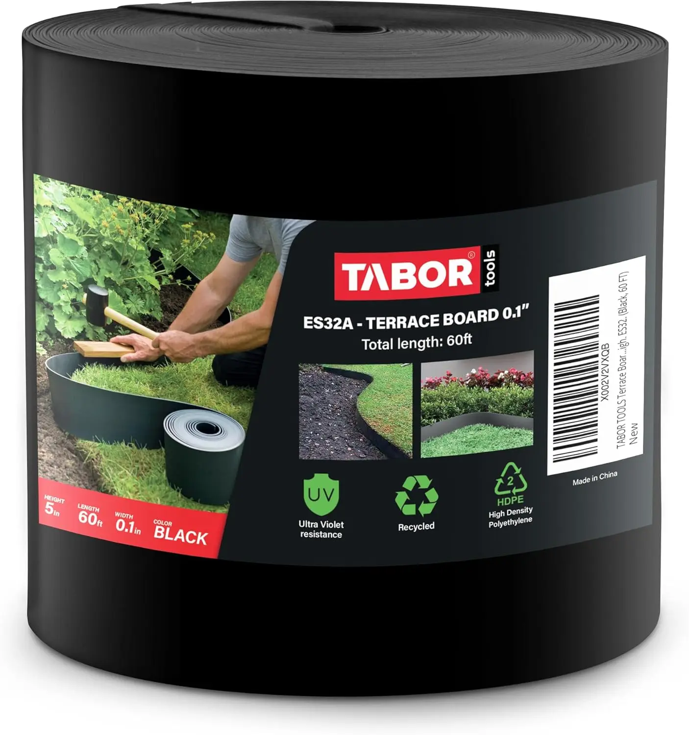 60ft Landscape Edging Coil, 5in High, Flexible Garden Border, Grass Barrier, Black
60ft Landscape Edging Coil, 5in High, Flexible Garden Border, Grass Barrier, Black