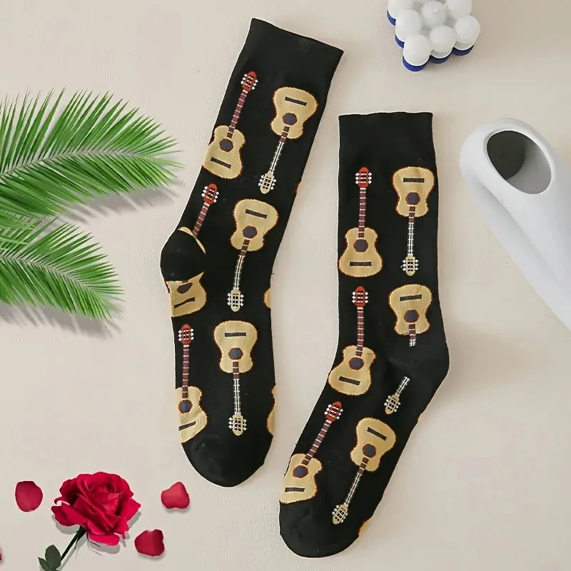 1 Pair Men Guitar Printed Mid Tube Socks Fashionable Versatile Cartoon Round Neck Soft Comfortable Breathable Casual Socks
1 Pair Men Guitar Printed Mid Tube Socks Fashionable Versatile Cartoon Round Neck Soft Comfortable Breathable Casual Socks