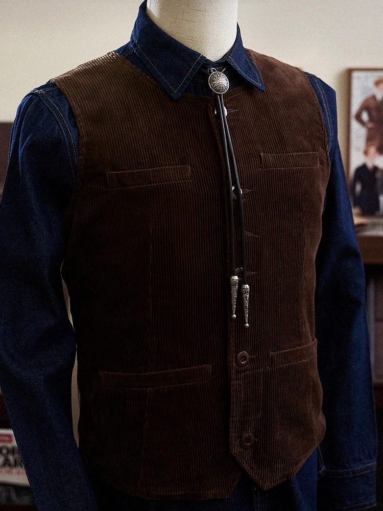 Мужской винтажный вельветовый жилет American Sle, облегающий, теплый, осенне-зимний, городской повседневный стиль, на одной пуговице, из тонкого хлопка
Мужской винтажный вельветовый жилет American Sle, облегающий, теплый, осенне-зимний, городской повседневный стиль, на одной пуговице, из тонкого хлопка