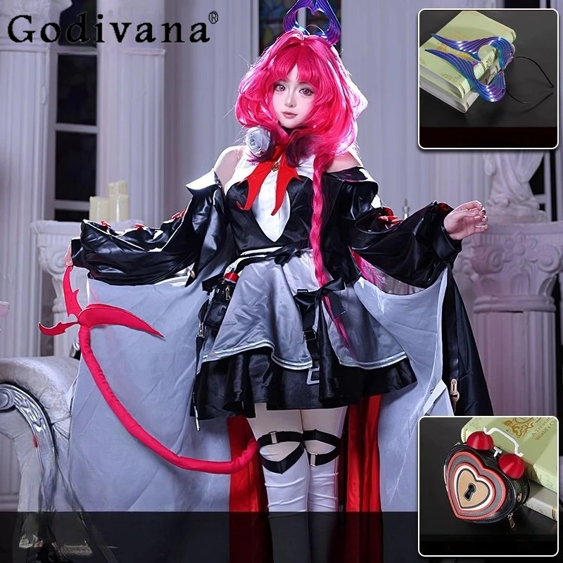 Cosplay Two Dimensional Game Dress Women's Black Headwear Tail Role Playing Costume Dress Set Girls Bow Decoration Dress Suits
Cosplay Two Dimensional Game Dress Women's Black Headwear Tail Role Playing Costume Dress Set Girls Bow Decoration Dress Suits