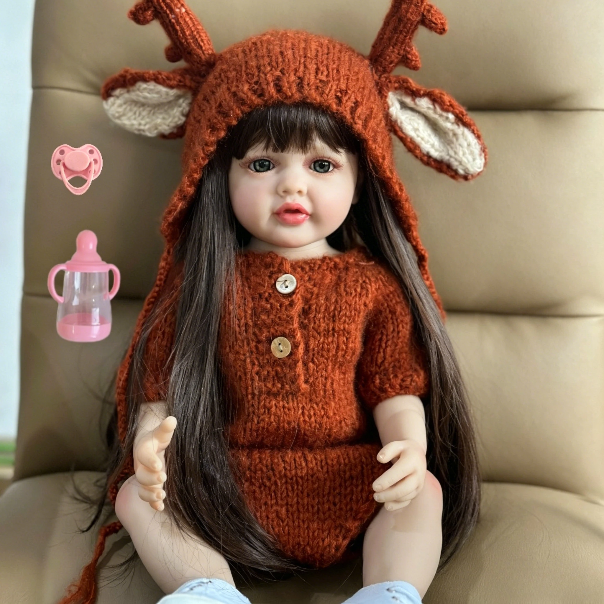BZDOLL 55cm 22inch Reborn Baby Full Vinyl Body Girl Doll Lifelike Princess Toddler Newborn Bebe Bath Toy
BZDOLL 55cm 22inch Reborn Baby Full Vinyl Body Girl Doll Lifelike Princess Toddler Newborn Bebe Bath Toy