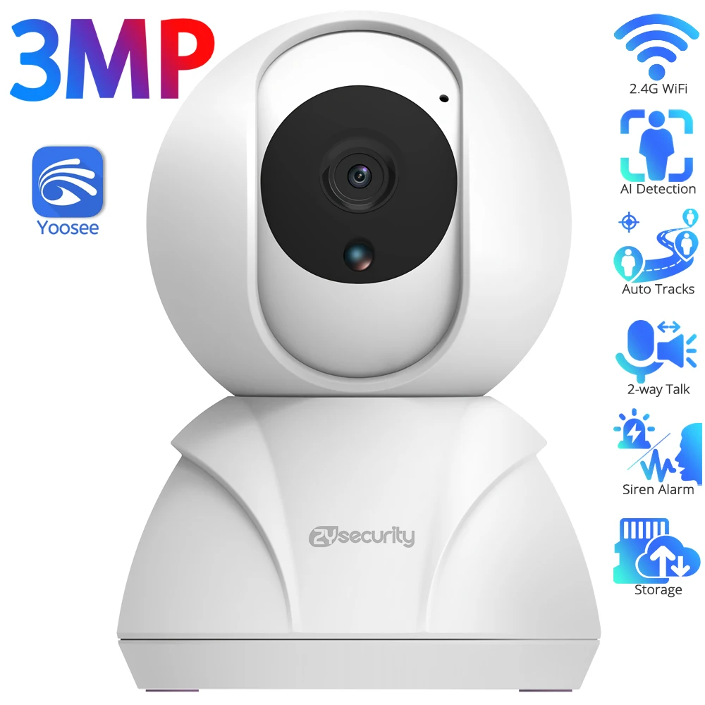 3MP/1080P Wifi IP Camera Auto Tracking Cloud Wireless Home Security Camera CCTV SD Card 2-way Audio Surveillance Camera Yoosee
3MP/1080P Wifi IP Camera Auto Tracking Cloud Wireless Home Security Camera CCTV SD Card 2-way Audio Surveillance Camera Yoosee