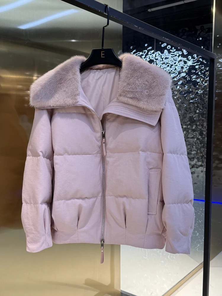 2025 Winter New Fashionable Goose down Jacket Women's Simplistic Lantern Hem Mink Collar Zipper Closure Long Sleeve Coat
2025 Winter New Fashionable Goose down Jacket Women's Simplistic Lantern Hem Mink Collar Zipper Closure Long Sleeve Coat