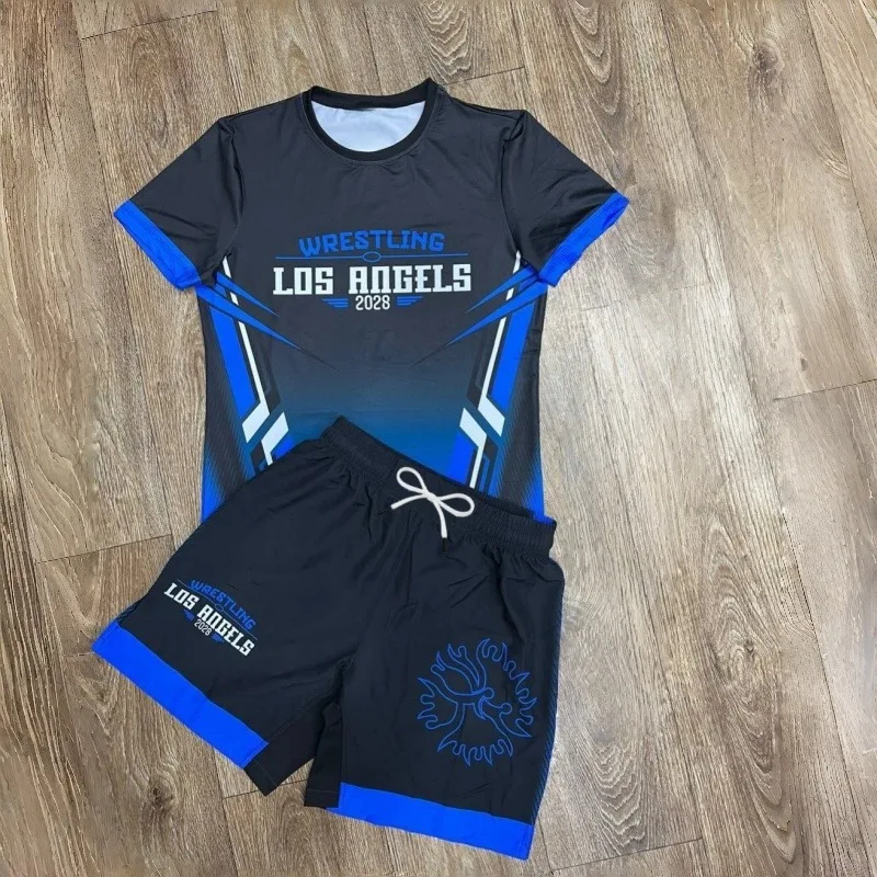Los Angeles 2028 Black and Blue Gradient Wrestling Set, Unisex, Quick-Drying Training Short-Sleeve and Shorts Two-Piece Set
Los Angeles 2028 Black and Blue Gradient Wrestling Set, Unisex, Quick-Drying Training Short-Sleeve and Shorts Two-Piece Set