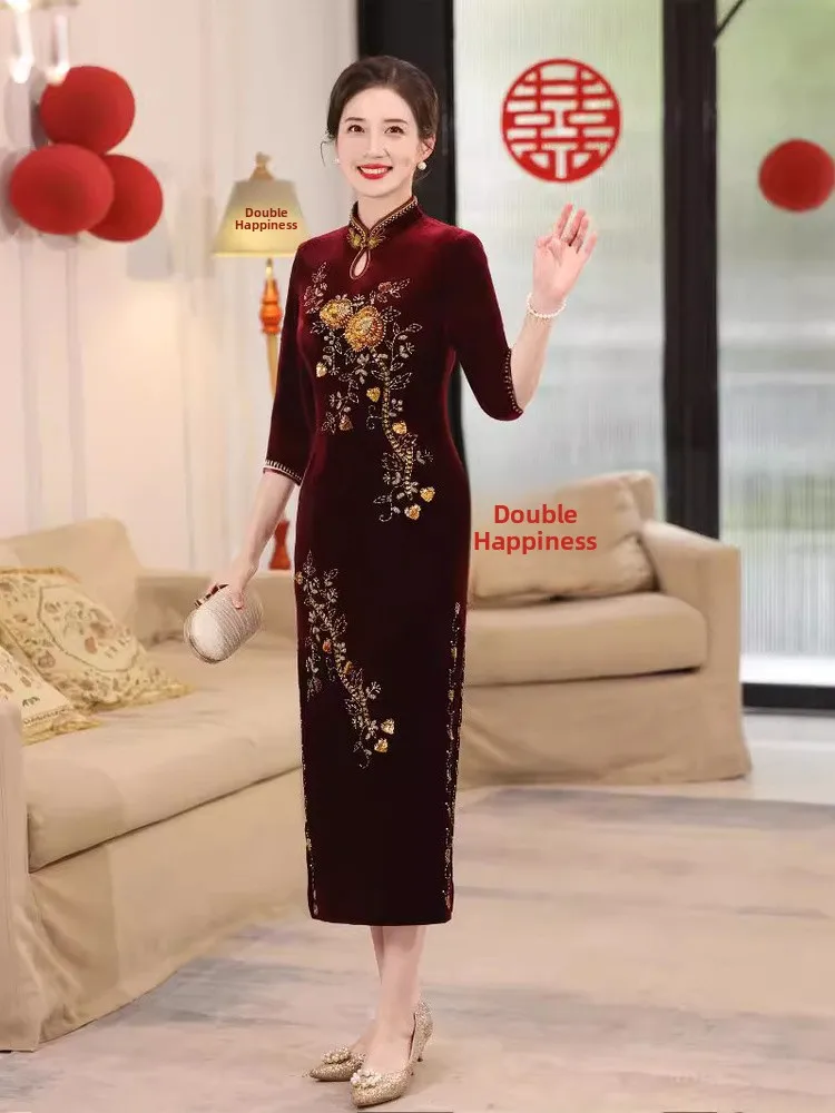 Luxury Handmade Beaded Gold Velvet Revisited Autumn Winter New Sle Retro Dr Large Size for Joyful Mom And andma
Luxury Handmade Beaded Gold Velvet Revisited Autumn Winter New Sle Retro Dr Large Size for Joyful Mom And andma