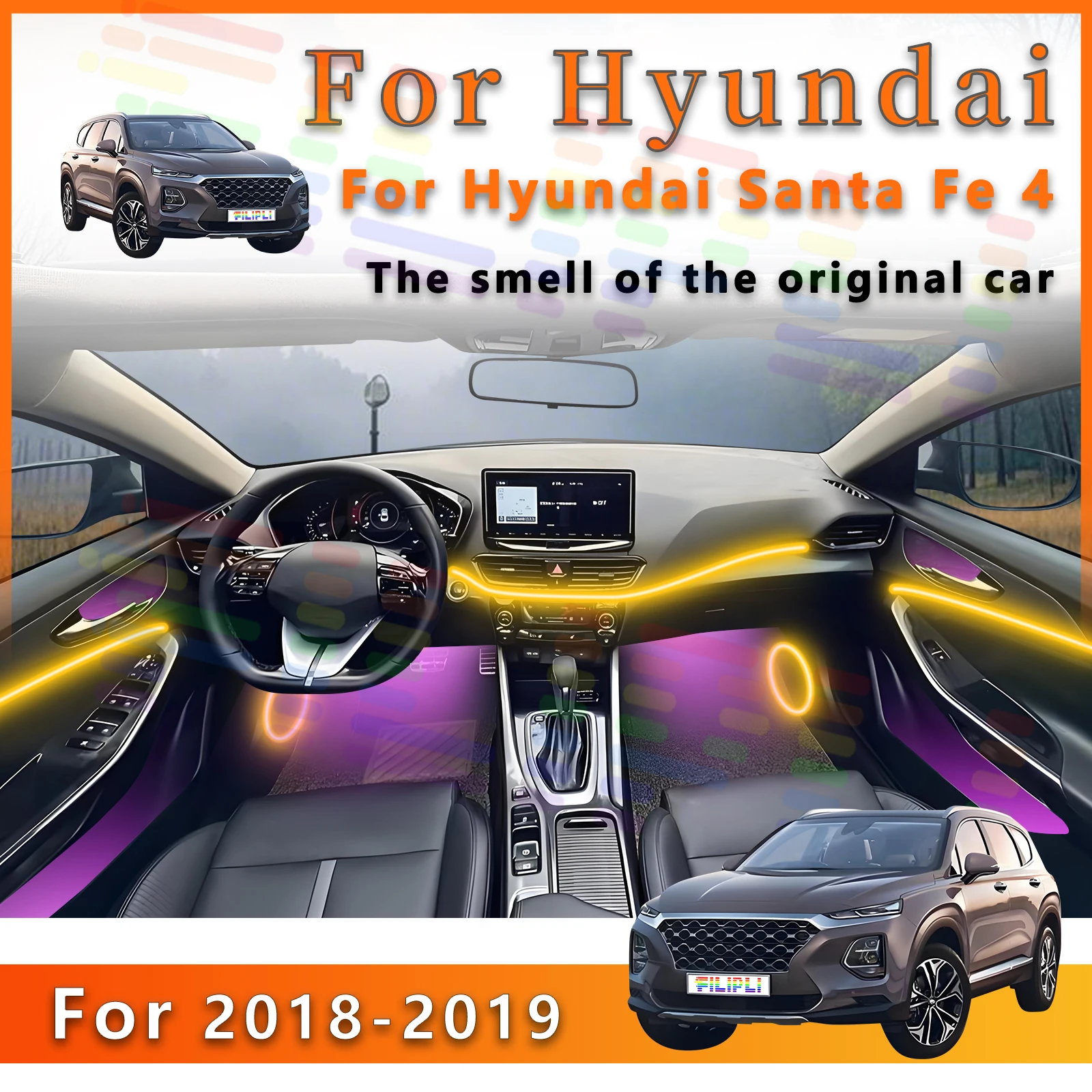 FILIPLI для Hyundai Santa Fe 4, внутренняя светодиодная лента для окружающего освещения со всеми цветными плафонами и персонализированными защищающими окружающим освещением
FILIPLI для Hyundai Santa Fe 4, внутренняя светодиодная лента для окружающего освещения со всеми цветными плафонами и персонализированными защищающими окружающим освещением