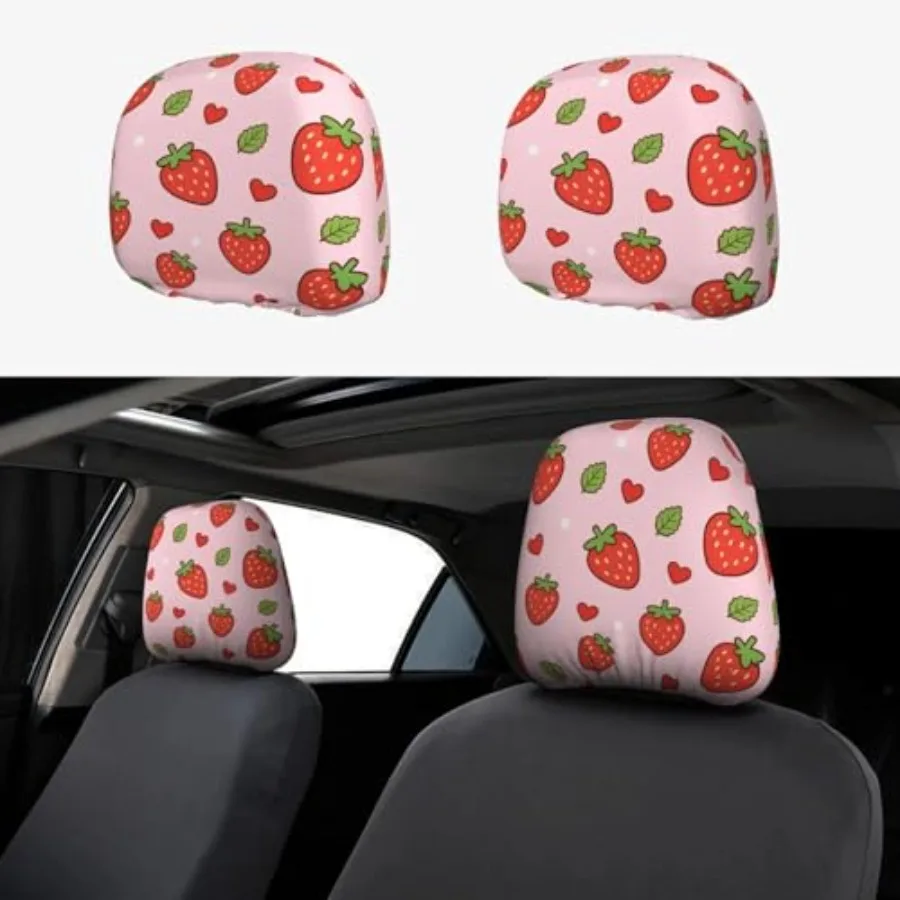 Strawberry Car Seat Headrest Covers Universal Size, Soft Breathable Cute Pink Strawberry Car Accessories
Strawberry Car Seat Headrest Covers Universal Size, Soft Breathable Cute Pink Strawberry Car Accessories